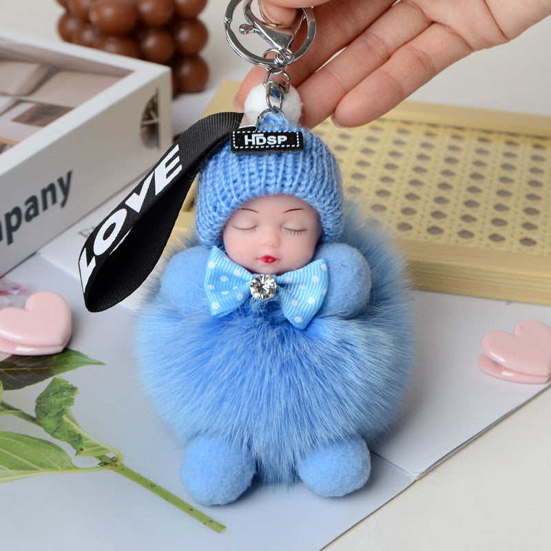 Cute Sleeping Doll Plush Doll Keychain Pendant Backpack