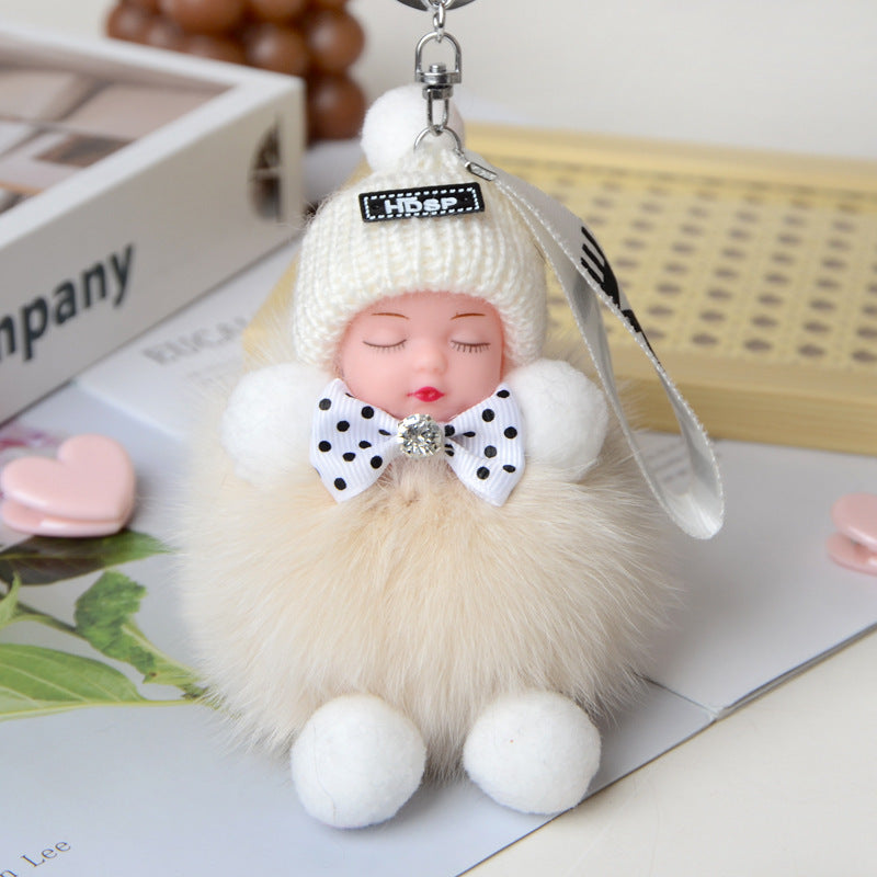 Cute Sleeping Doll Plush Doll Keychain Pendant Backpack