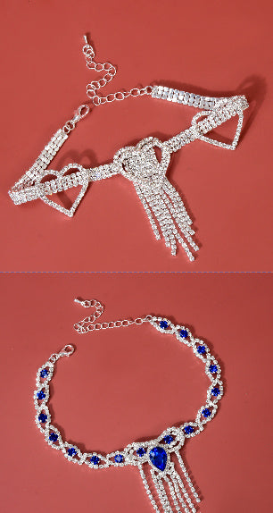 Fashion Fashion Style Tassel Blue Rhinestone Anklet