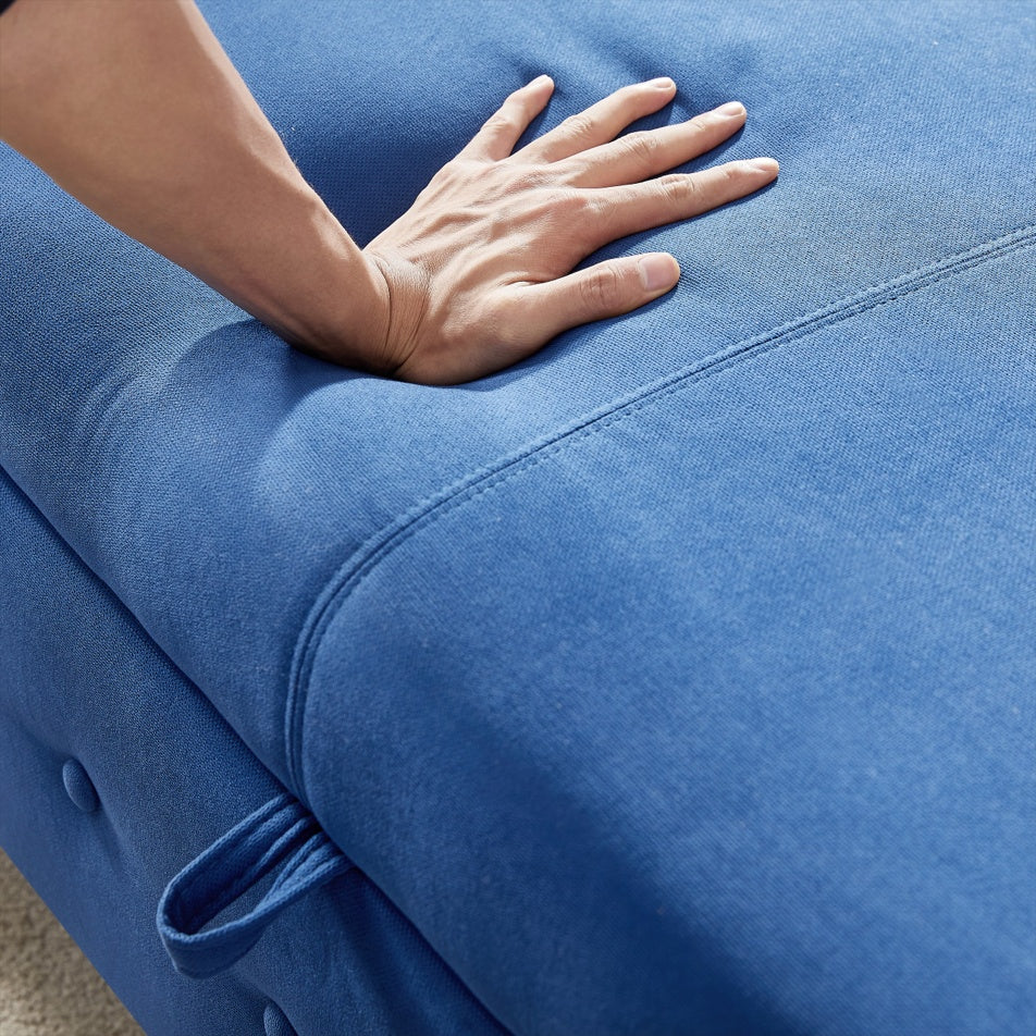 Navy Blue Multifunctional Storage Rectangular Sofa Stool