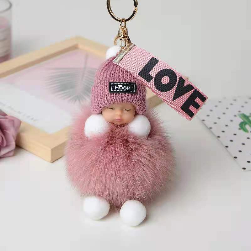 Cute Sleeping Doll Plush Doll Keychain Pendant Backpack