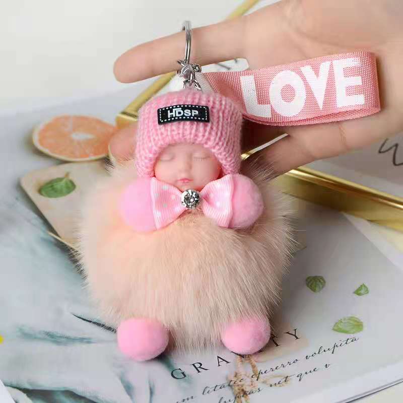 Cute Sleeping Doll Plush Doll Keychain Pendant Backpack