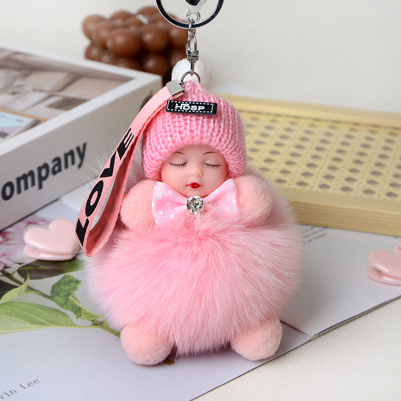 Cute Sleeping Doll Plush Doll Keychain Pendant Backpack