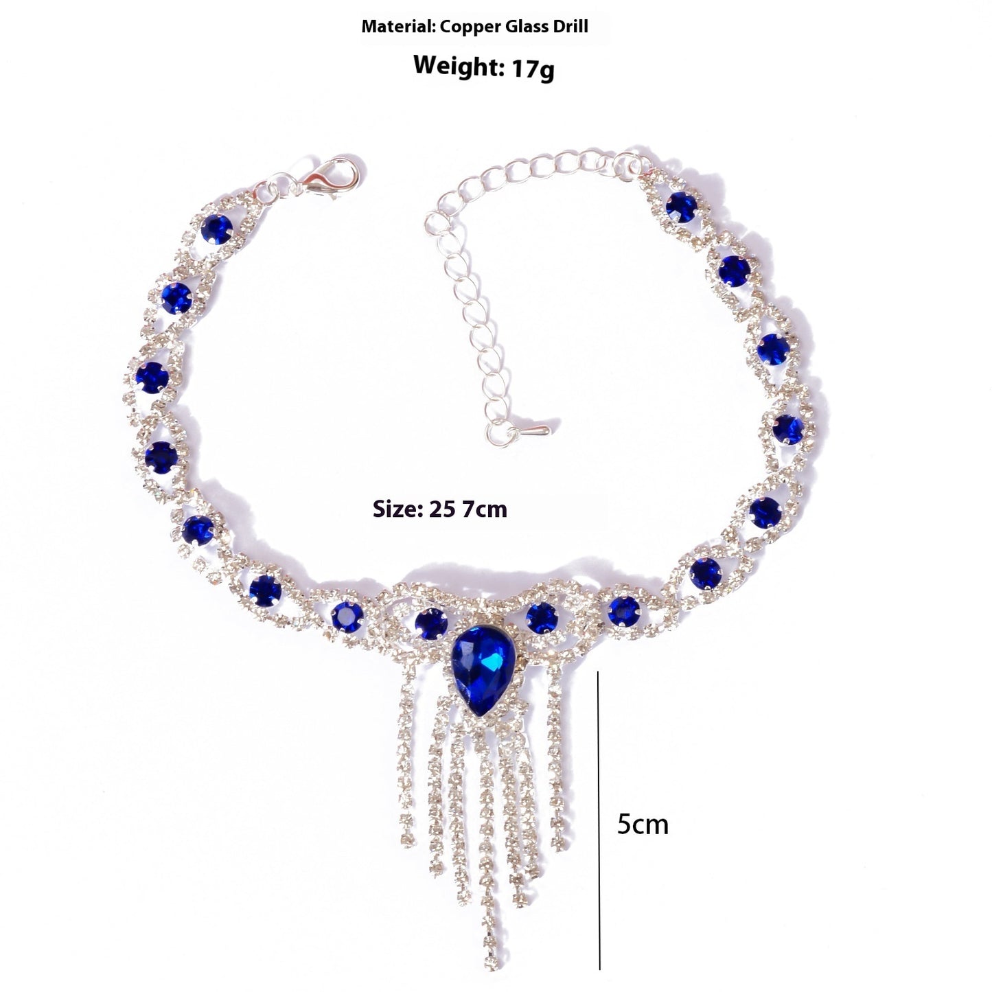 Fashion Fashion Style Tassel Blue Rhinestone Anklet