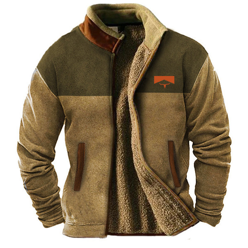 Fashion Casual Men's Fleece Jacket Coat