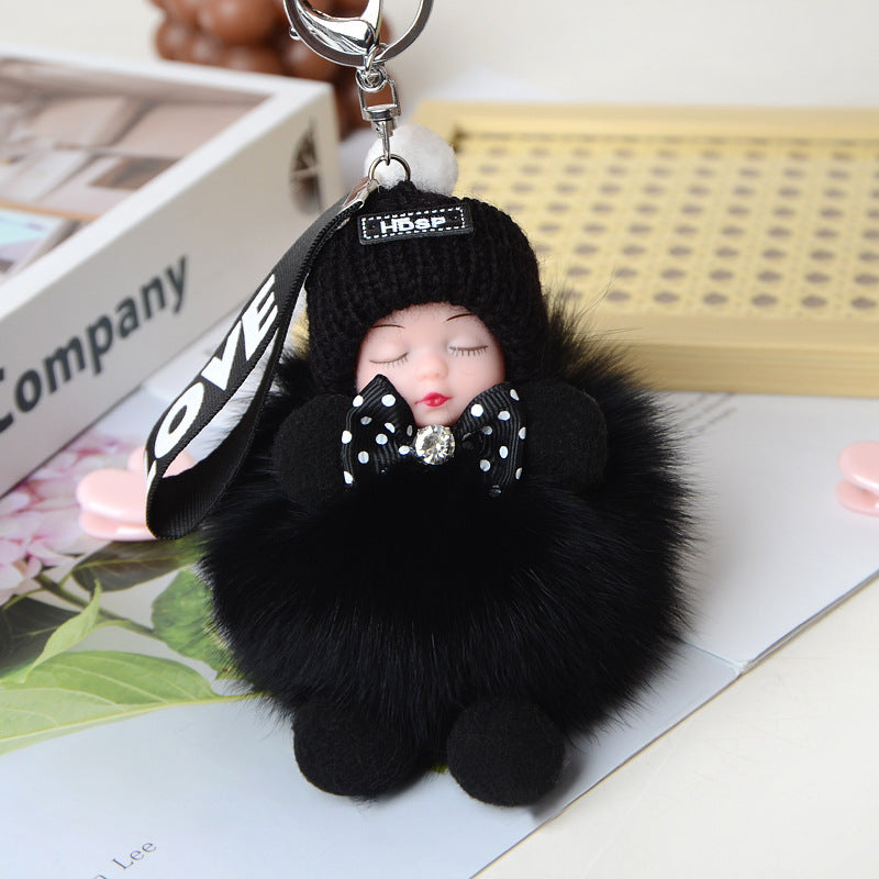 Cute Sleeping Doll Plush Doll Keychain Pendant Backpack