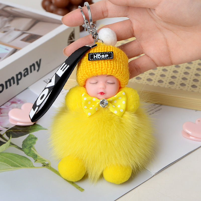 Cute Sleeping Doll Plush Doll Keychain Pendant Backpack